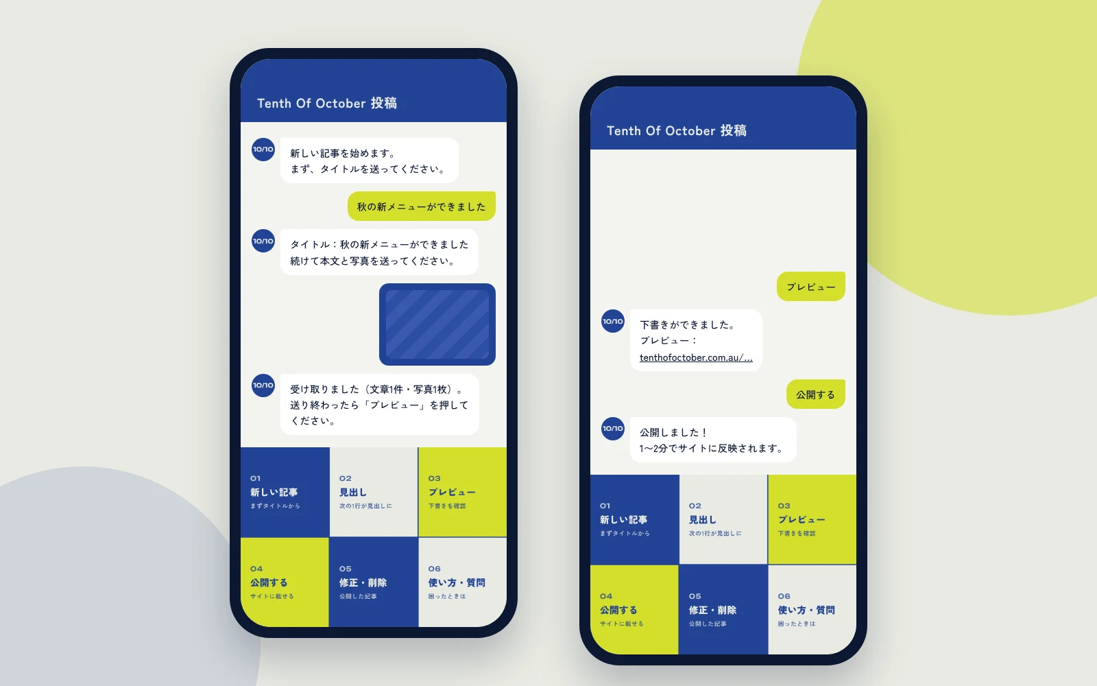 LINEでブログを更新する画面のイメージ