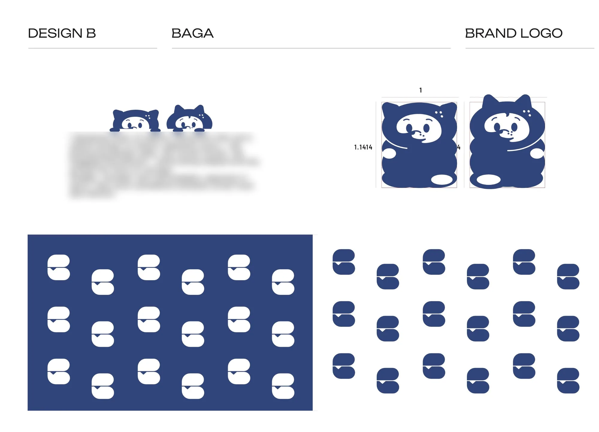 SUPA BĀGĀ logo option Design B (mascots and pattern)